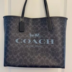 Coach Gray Signature Logo Tote